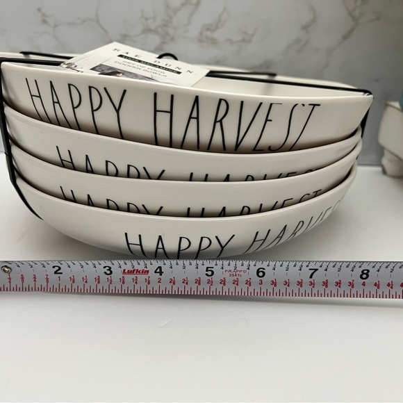 NWT Rae Dunn melamine set of 4 dinner bowls “HAPPY HARVEST” - Picture 4 of 4